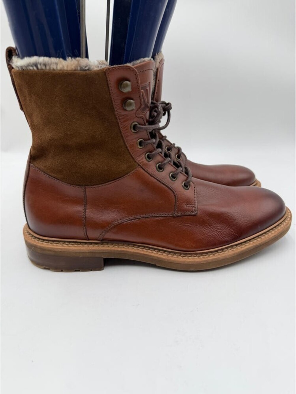 Bruno Magli Cerone Men’s Brown Leather Lace Up Casual Dress Boots Size 9M